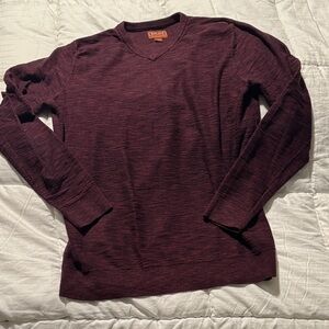 Classic V-Neck Sweater in Deep Burgundy